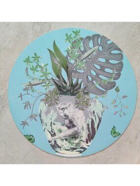 Set of 4  Nicolette Mayer Monkey Large Jungle Bedford Pebble Round Placemats